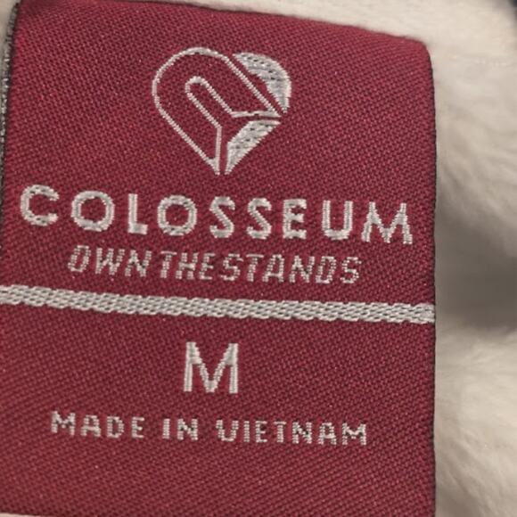 Notre Dame White Soft Faux Fur Sherpa Zip Front Jacket in White Size M - Picture 4 of 5